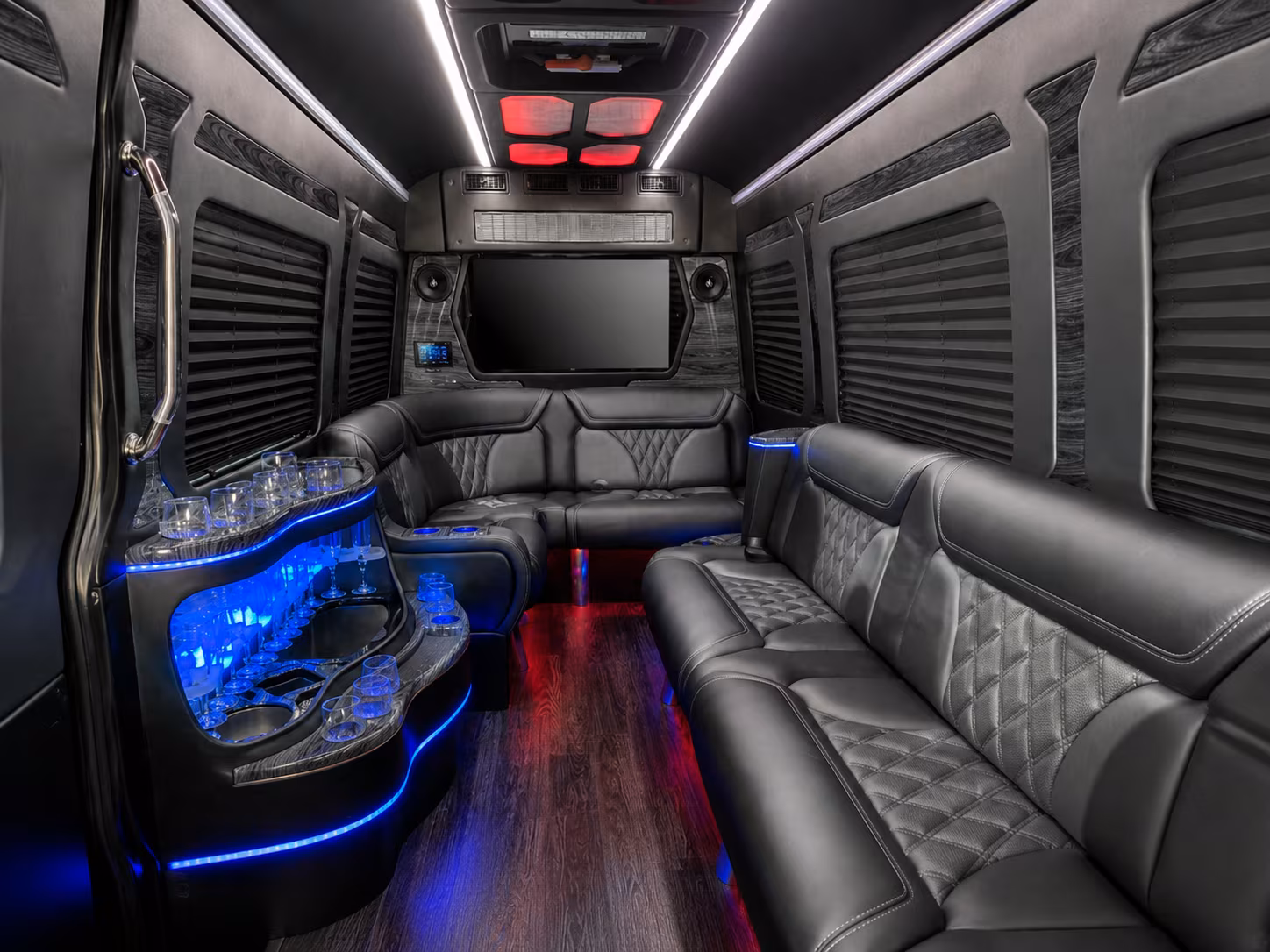 rancho cordova 20 passenger party bus inside