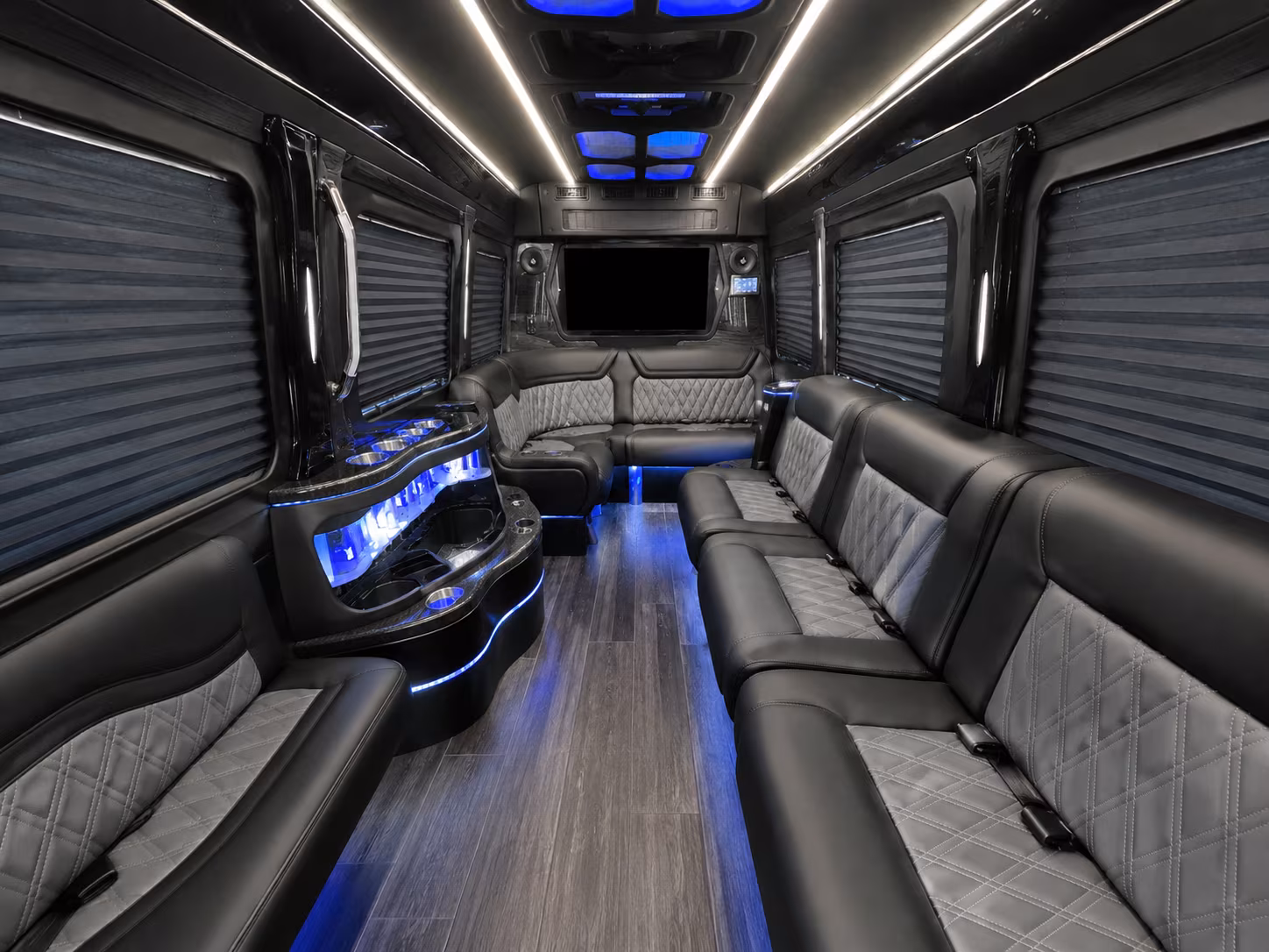 rancho cordova 28 passenger party bus interior