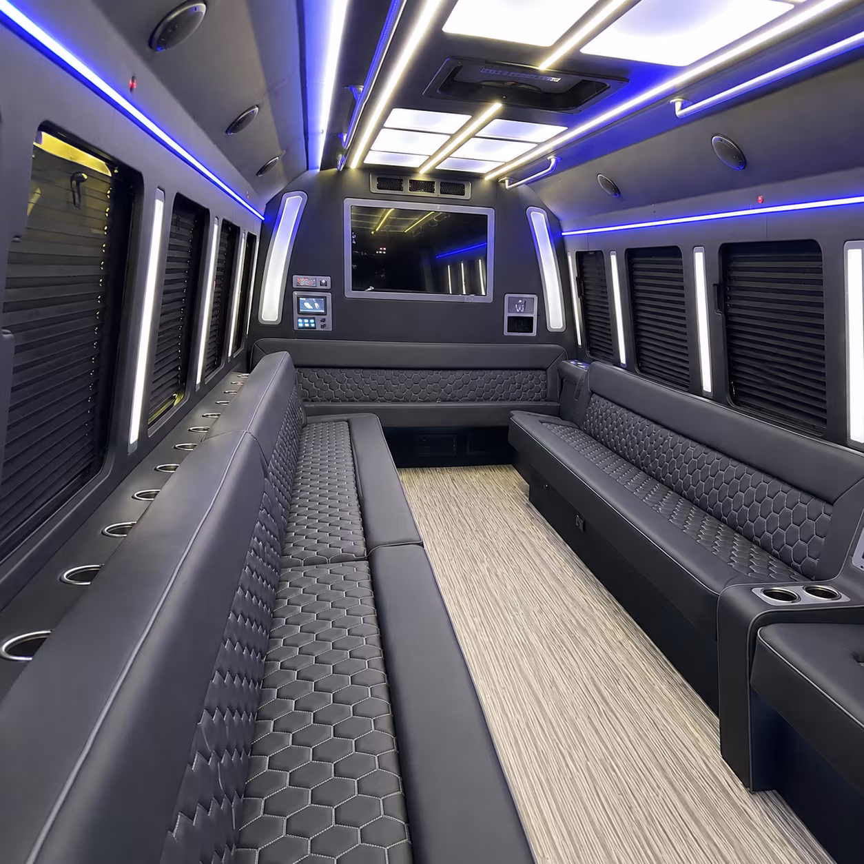 rancho cordova 40 passenger party bus inside
