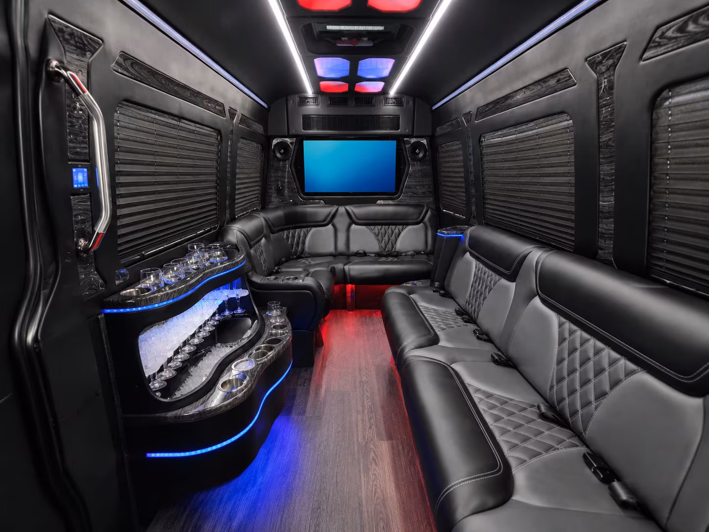 rancho cordova 50 passenger party bus inside