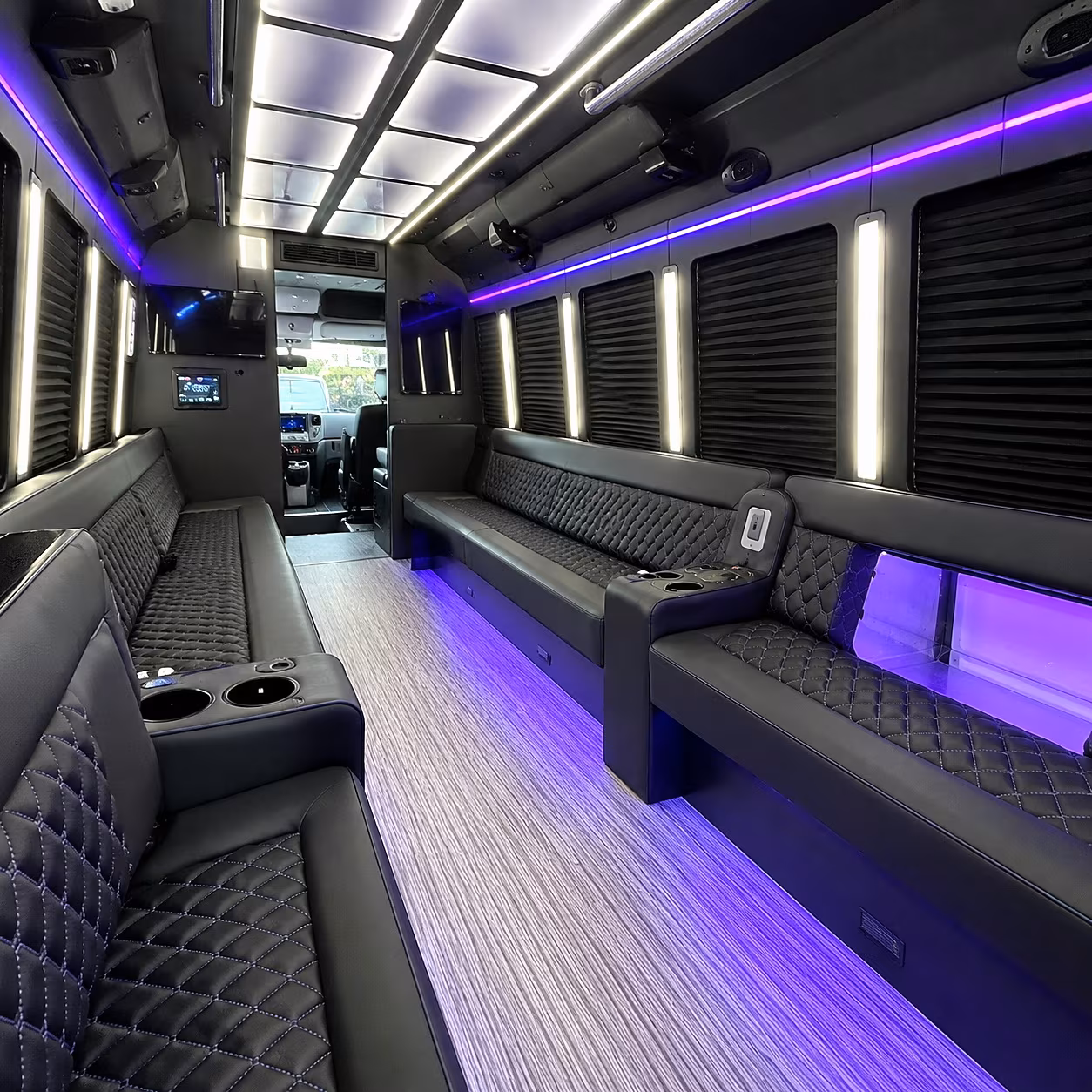 rancho cordova party bus rental interior