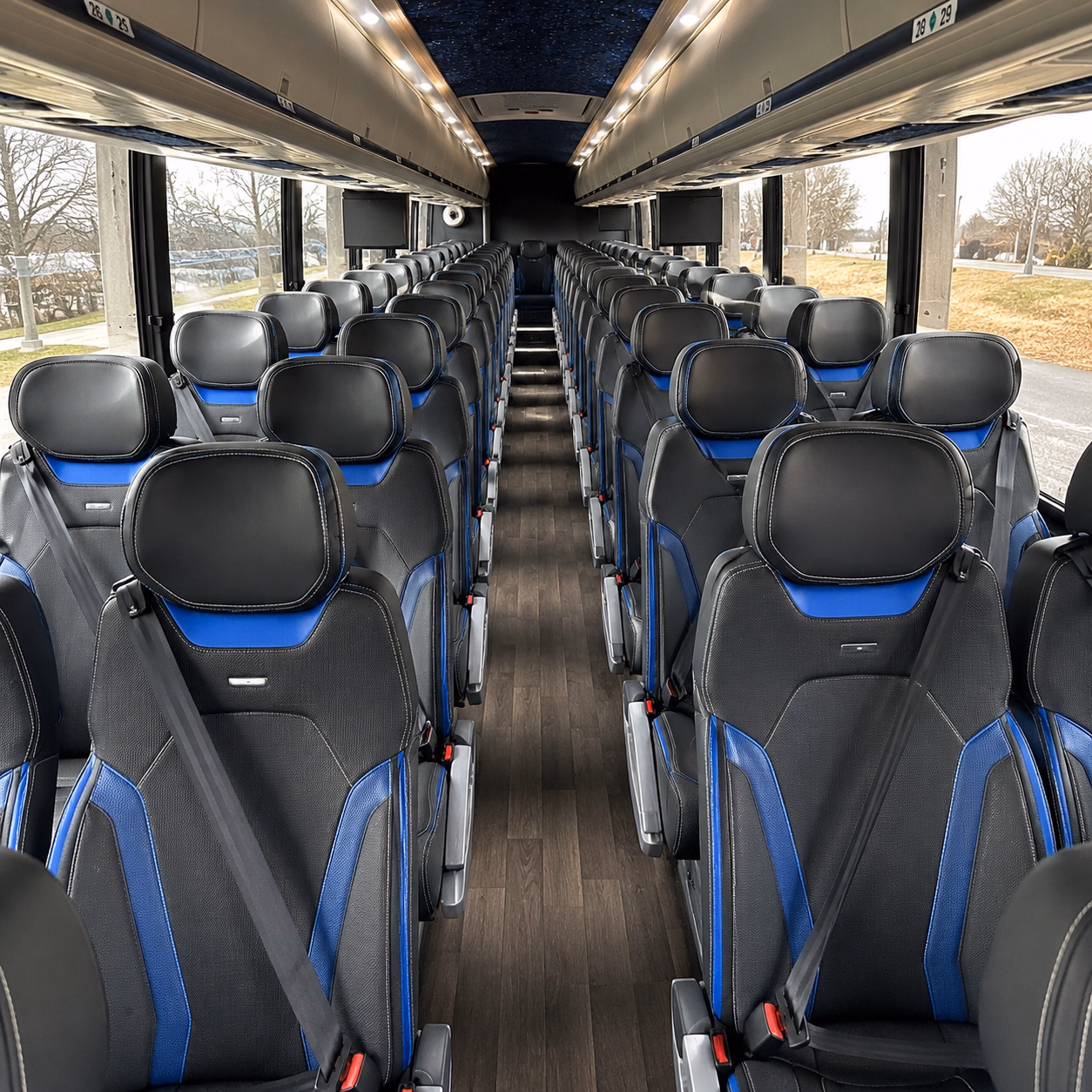 sacramento charter bus rental interior